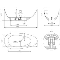 Товар: Ванна из искусственного камня Salini Paola 172х82 101512SM Белая матовая - фото 6 Ванна из искусственного камня Salini Paola 172х82 101512SM Белая матовая — фото 6, Ванны из искусственного камня