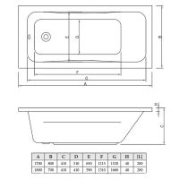 Акриловая ванна C-Bath Muse 170x80 CBQ011001 без гидромассажа — фото 2, Акриловые ванны
