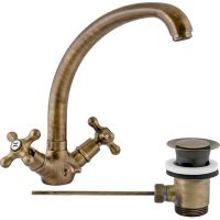 Смеситель для раковины Remer Liberty 13GLIVO Бронза — фото 1, Смесители для раковины