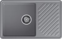 GRANFEST Мойка QUARZ 52 1-чаша+крыло 760*480мм темно-серый арт.GF-ZL- — фото 1, Кухонные мойки