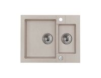 Мойка для кухни ROCK 80 GRANITAL CARBON-G91 595x475x160;1+1/2 с сифоном 1105299, — фото 1, Кухонные мойки