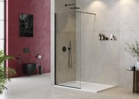 Душевая перегородка CEZARES LIBERTA-L-1-100-C-NERO — фото 1, Душевые перегородки