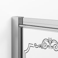 Товар: Душевой уголок Ambassador Royal 100x100 18015105 профиль Хром стекло белое с рисунком - фото 3 Душевой уголок Ambassador Royal 100x100 18015105 профиль Хром стекло белое с рисунком — фото 3, Душевые уголки четверть круга