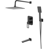 Душевая система Iddis Slide SLIBL03i68 Черная матовая — фото 1, Встраиваемые душевые комплекты