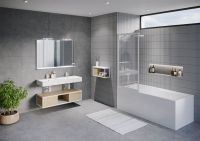 Шторка на ванну Riho Lucid GD501 80 (GDB508B000) профиль Черный стекло прозрачное арт-G005046121 — фото 2, Шторки для ванной распашные