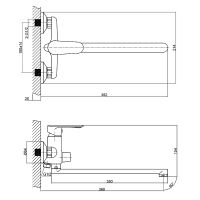 Смеситель для ванны Rossinka RS32-32 универсальный Хром — фото 2, Для душа и ванны