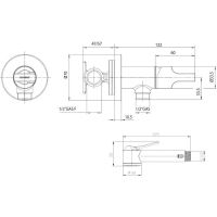 Гигиенический душ со смесителем Bossini Paloma Brass E34007B.073 Черный матовый — фото 2, Гигиенические души