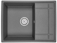 Granula-6501, ГРАФИТ (ЧЁРНО-СЕРЫЙ), кухонная мойка, кварц — фото 1, Кухонные мойки