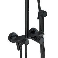 Душевая система Haiba Черная матовая арт-HB24814-7 — фото 5, Душевые стойки