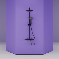 Товар: Душевая система Sancos Game SC3001MB с термостатом Черная матовая - фото 11 Душевая система Sancos Game SC3001MB с термостатом Черная матовая — фото 11, Душевые стойки