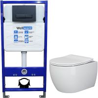 Комплект унитаза Ceramicanova Play CN3001 с инсталляцией WellWant Standart 50 WWISI111BB с сиденьем  — фото 1, Комплекты унитаз + инсталляция