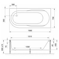 Акриловая ванна BellSan Амира 170х80 R 4627171531131 с гидромассажем — фото 3, Акриловые ванны