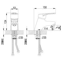 Смеситель для раковины Lemark Luna Хром арт-LM4106C — фото 2, Смесители для раковины