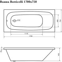 Акриловая ванна Corpa Nera Botticelli 170x75 CN05015WH без гидромассажа — фото 3, Акриловые ванны