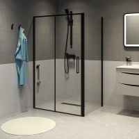 Душевая стенка Iddis Slide 80 профиль Черный матовый стекло прозрачное арт-SLI6BS8i23 — фото 5, Боковые стенки