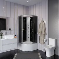 Душевая кабина Niagara Classic NG-2508-14BKG (90х90х200) высокий поддон(40см),стекло тонированное,4  — фото 3, Душевые кабины