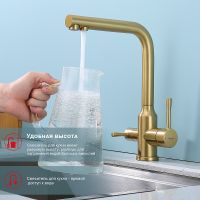 Товар: Смеситель для кухни Raglo R81.61.03 Золото матовое - фото 3 Смеситель для кухни Raglo R81.61.03 Золото матовое — фото 3, Смесители для кухни