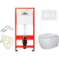 Комплект унитаза Ceramicanova Play CN3001 с инсталляцией Tece Base 9400413 с сиденьем Микролифт и Бе — фото 1, Комплекты унитаз + инсталляция