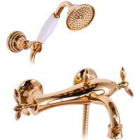Смеситель для ванны Gattoni Timor 1800118D0oro Золото 24 карат — фото 1, Смеситель для ванны