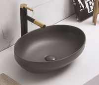 Раковина-чаша CeramaLux 50 78590MDH Серая матовая — фото 3, Раковины накладные