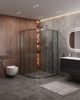 Товар: Душевой уголок CEZARES MOLVENO-R-11-90+30-C-GM-IV - фото 2 Душевой уголок CEZARES MOLVENO-R-11-90+30-C-GM-IV — фото 2, Душевые уголки четверть круга