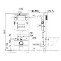Система инсталляции для унитазов CERAMICANOVA Envision с кнопкой смыва Flat цвет хром матовый, крепл — фото 4, Инсталляции