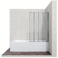 Шторка на ванну Ambassador Bath Screens 100х140 16041111R профиль Хром стекло CrystalPure — фото 1, Складные шторки для ванной