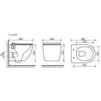 Комплект унитаза с инсталляцией Ceramicanova Forma CN3009_1002M_1000 с сиденьем Микролифт и клавишей — фото 15, Комплекты унитаз + инсталляция