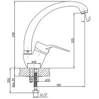 Смеситель для кухни Haiba HB4163 Хром — фото 2, Смесители для кухни