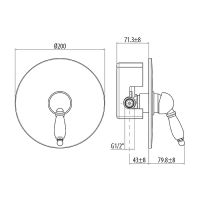 Смеситель для душа Gattoni Orta 2730/27DO.CH OLD Золото 24 карат — фото 2, Смеситель для душа