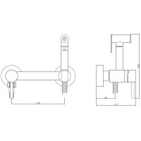 Гигиенический душ со смесителем ESKO SMH02 BLACK Черный матовый — фото 4, Гигиенические души