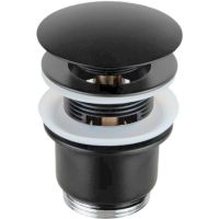 Донный клапан Remer 905CC2114CFP click-clack Черный брашированный хром — фото 1, Раковины и столешницы. Выпуски для умывальников