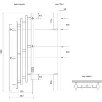Электрический полотенцесушитель Melodia della vita Desire Cascade Ferrum 120х23 П5 MTRDCF12023bk Чер — фото 2, Электрические полотенцесушители
