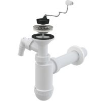 Сифон для раковины Alcaplast A41PR Белый — фото 1, Кухонные мойки, фильтры и аксессуары . Сифоны