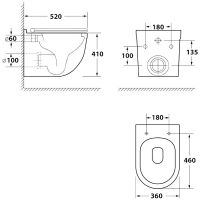 Унитаз Maretti Anna AN10PBM45-844 подвесной с сиденьем Микролифт — фото 2, Подвесные унитазы