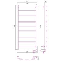 Электрический полотенцесушитель Сунержа Галант 2.0 1200x500 R 00-5201-1250 Хром — фото 2, Электрические полотенцесушители