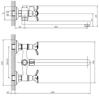Товар: Смеситель для ванны Rossinka универсальный Хром арт-Q02-80 - фото 2 Смеситель для ванны Rossinka универсальный Хром арт-Q02-80 — фото 2, Смеситель для ванны
