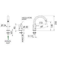 Смеситель для раковины Remer X-Style X57DO Золото глянцевое — фото 2, Смесители для раковины