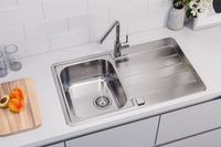 Мойка для кухни LINE MAX 20 SAT-90 860x500 в комплекте с сифоном 1130551 — фото 2, Кухонные мойки