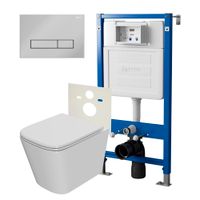 Сет: Система инсталляции Point, Клавиша Меркурий, хром, PN44831C + Унитаз Ника PN41081 — фото 1, Инсталляции и комплекты. Сет: Инсталляция, клавиша смыва и подвесной унитаз