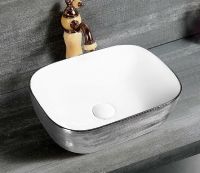 Раковина-чаша CeramaLux 46 D1333H131 Серебро Белая — фото 5, Раковины накладные