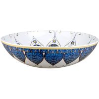 Раковина-чаша Bronze de Luxe Lotos 40 5008 Белая Синяя — фото 6, Раковины накладные