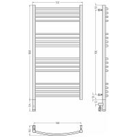 Электрический полотенцесушитель Сунержа Богема 3.0 1000x500 L 31-5802-1050 Черный матовый — фото 3, Электрические полотенцесушители