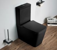 Унитаз компакт CeramaLux 2170AXMB Черный матовый с бачком и сиденьем Микролифт — фото 3, Напольные унитазы