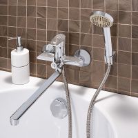 Смеситель для ванны Ростовская Мануфактура Сантехники SL137-006E универсальный Хром — фото 7, Для душа и ванны