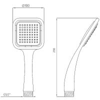 Ручной душ Melodia della vita Standard MKP20544 Хром — фото 4, Лейки для душа