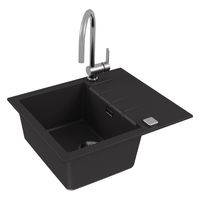 Мойка для кухни ALVEUS GRANITAL CADIT 10 CARBON - G91 590 X 500 1X в комплекте с сифоном 1132823, — фото 2, Кухонные мойки