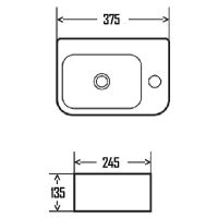 Раковина AQUAme 38 R AQM5006R Белая глянцевая — фото 3, Раковины