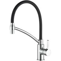 Смеситель для кухни Haiba HB73643-7 Хром Черный — фото 1, Смесители для кухни