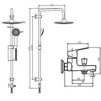 Душевая система Dorff Norma D0711010 Хром — фото 2, Душевые стойки